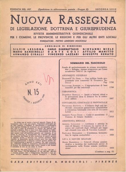 Nuova rassegna di legislazione, dottrina e giurisprudenza N. 15-16/Agosto 1963