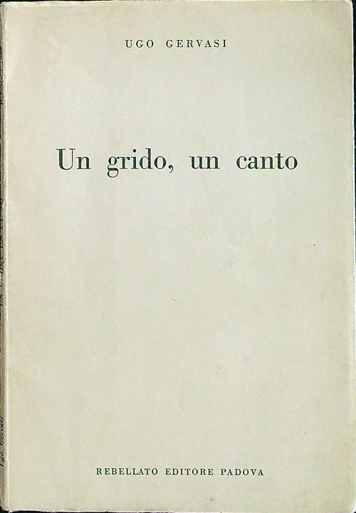 Un grido, un canto - Ugo Gervasi - copertina