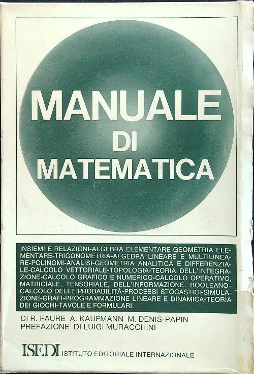 Manuale di matematica - copertina