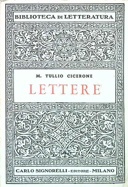 Lettere - Marco Tullio Cicerone - copertina