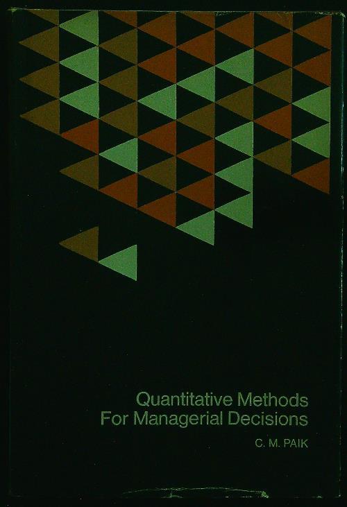 Quantitative methods for managerial decisions - Paik - copertina