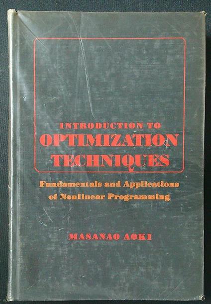 Introduction to optimization techniques - Masanao Aoki - copertina