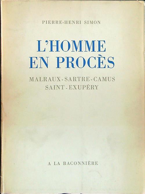 L' homme en proces - Pierre-Henri Simon - copertina