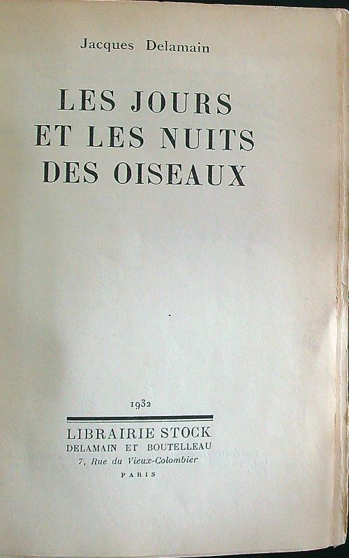 Les jours et les nuits des oiseaux