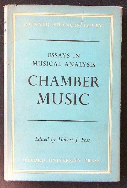 Chamber Music - Donald F. Tovey - copertina