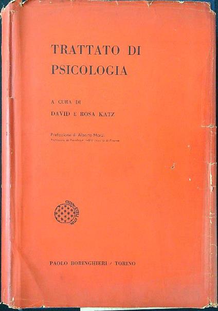 Trattato di psicologia - David e Rosa Katz - copertina