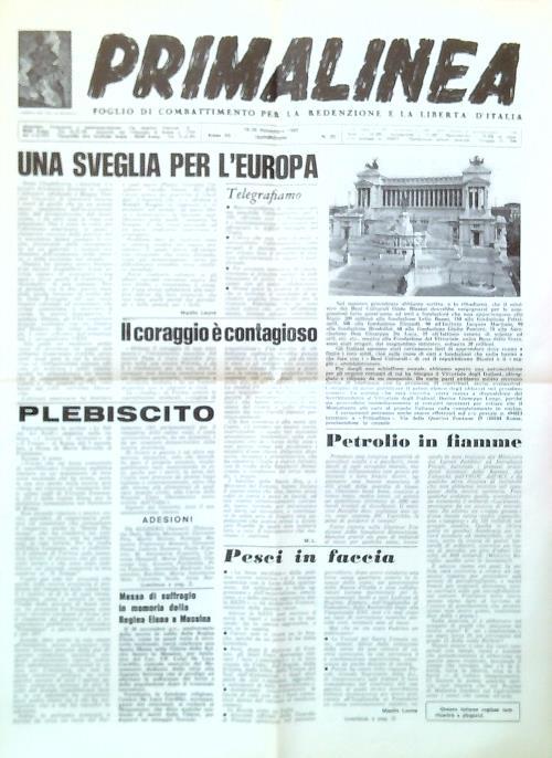 Primalinea - Anno XII, N. 20/16-30 Novembre 1980 - copertina