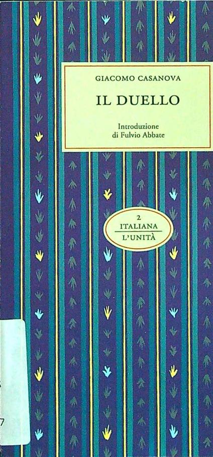 Il duello - Giacomo Casanova - copertina