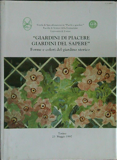 Giardini di piacere, giardini del sapere - copertina