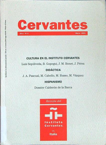 Cervantes marzo 2001 ano I n.0 - copertina