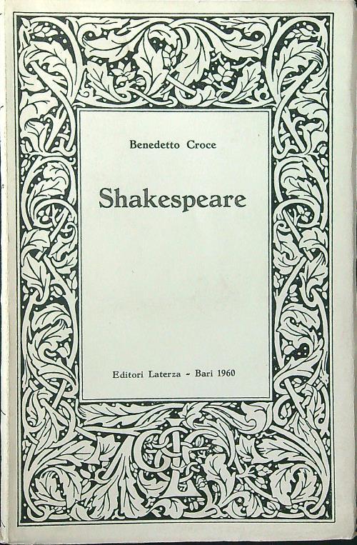 Shakespeare - B. Croce - copertina