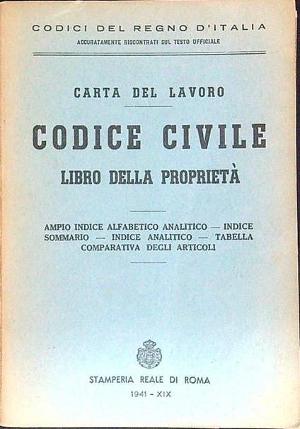 Codice civile - libro della proprietà - copertina