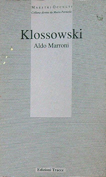 Klossowski - Aldo Marroni - copertina