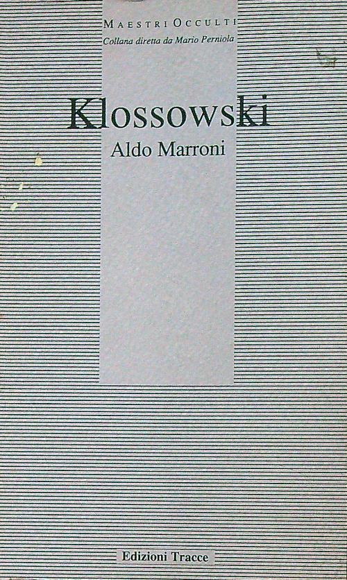Klossowski - Aldo Marroni - copertina