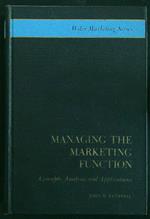 Managing the marketing function
