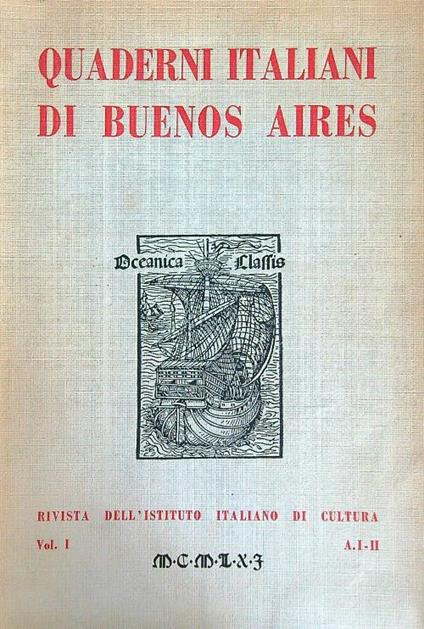 Quaderni italiani di Buenos Aires vol.1 - copertina