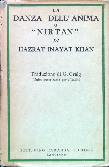 La danza dell'anima o Nirtan - Hazrat Inayat Khan - copertina