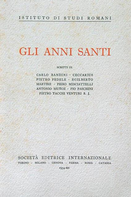 Gli anni santi - copertina