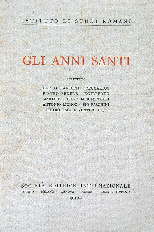 Gli anni santi - copertina