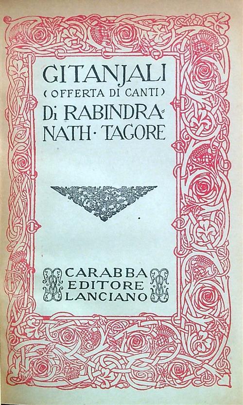 Gitanjali (offerta di canti) - Rabindranath Tagore - copertina