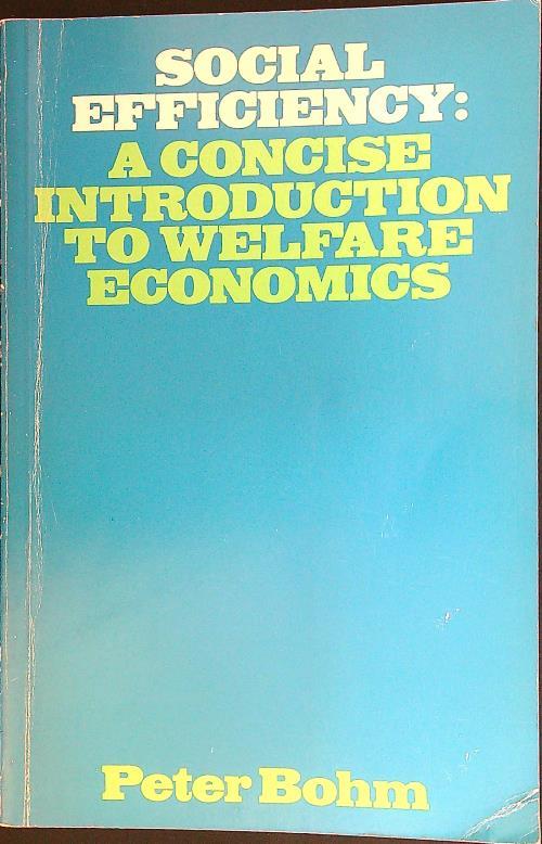 Social efficiency: a concise introduction to welfare economics