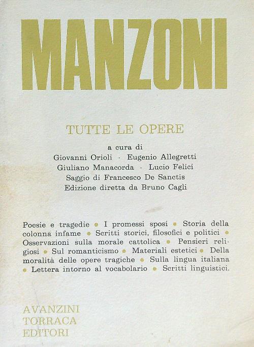 Manzoni. Tutte le opere - copertina