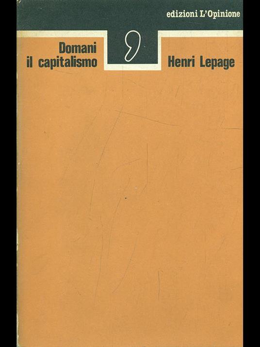 Domani il capitalismo - Henri Lepage - copertina
