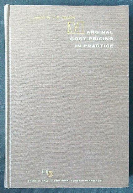 Marginal cost pricing in practice - James R. Nelson - copertina