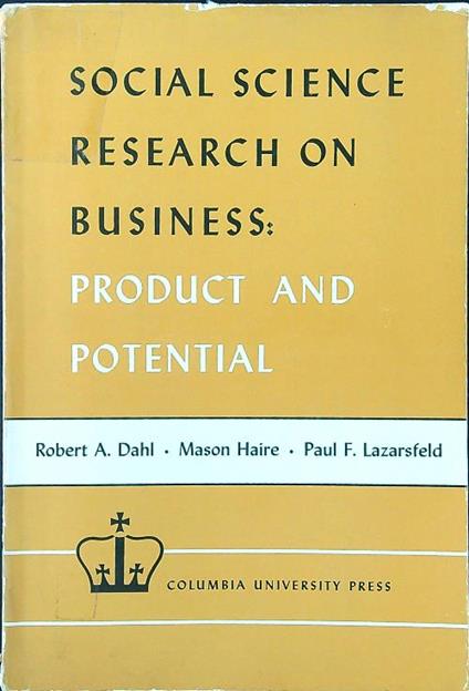 Social science research on business: product and potential - copertina