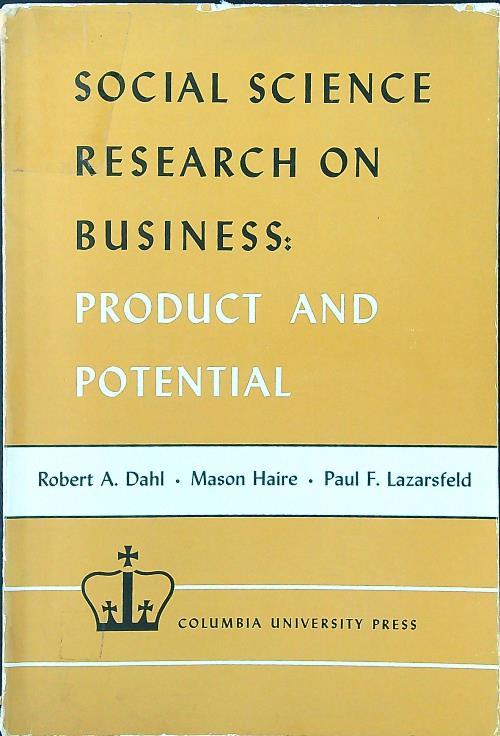 Social science research on business: product and potential - copertina