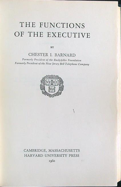 The functions of the executive - Barnard - copertina