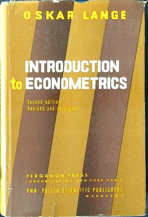 Introduction to econometrics - Oskar Lange - copertina