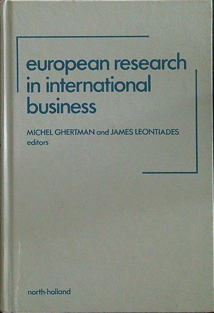 European research in international business - Ghertman - copertina