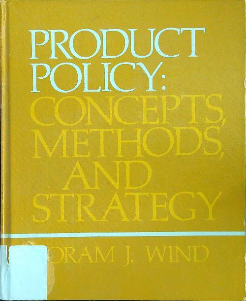Product policy: concepts methods, and strategy - Wind - copertina