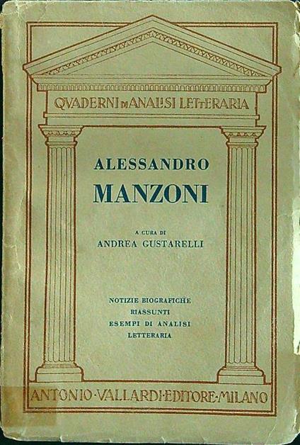 Alessandro Manzoni - Andrea Gustarelli - copertina