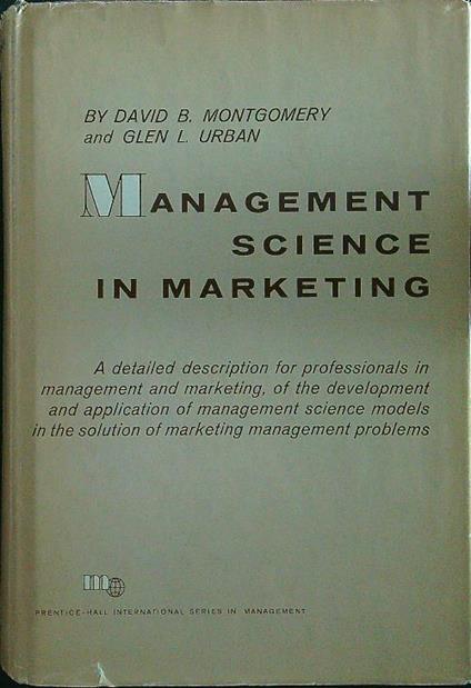 Management science in marketing - copertina