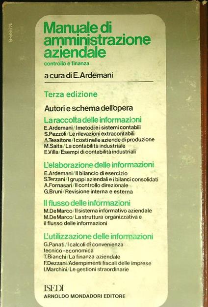 Manuale di amministrazione aziendale - Edoardo Ardemani - copertina