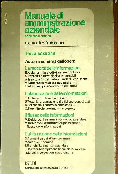 Manuale di amministrazione aziendale - Edoardo Ardemani - copertina