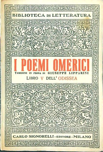I poemi omerici. Libro V dell'Odissea - Omero - copertina