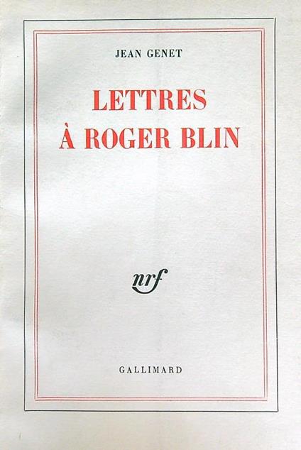 Lettres à Roger Blin - Jean Genet - copertina