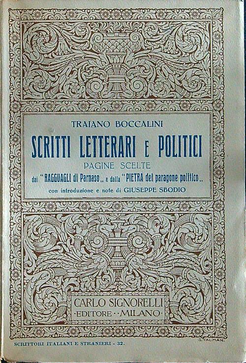 Scritti letterari e politici - Traiano Boccalini - copertina
