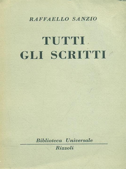 Tutti gli scritti - Raffaello Sanzio - copertina