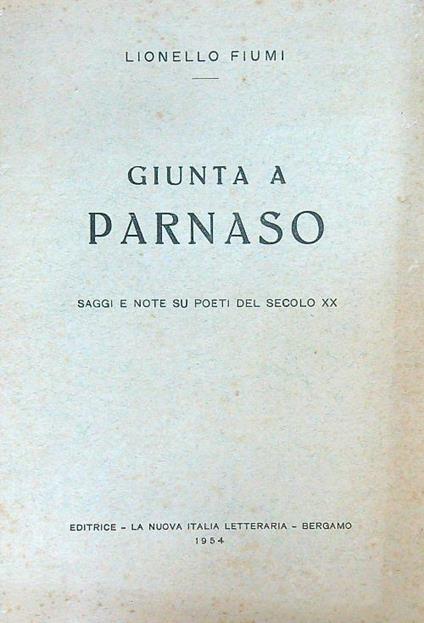 Giunta a Parnaso - Lionello Fiumi - copertina