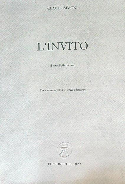 invito - Claude Simon - copertina