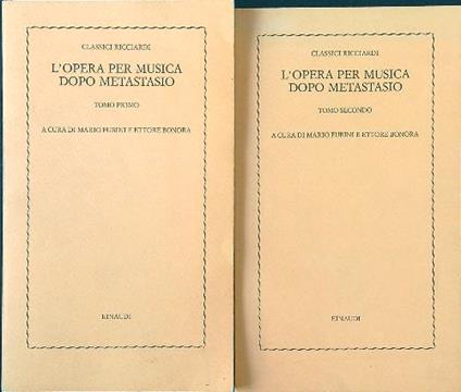 L' opera per musica dopo Metastasio 2 vv - Mario Fubini - copertina