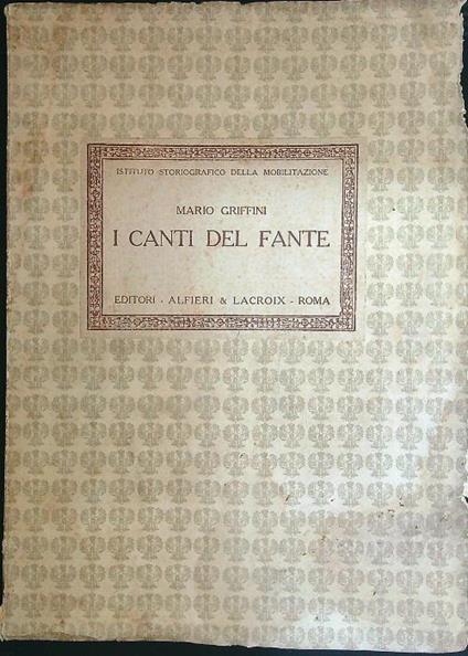 I canti del fante - Mario Griffini - copertina