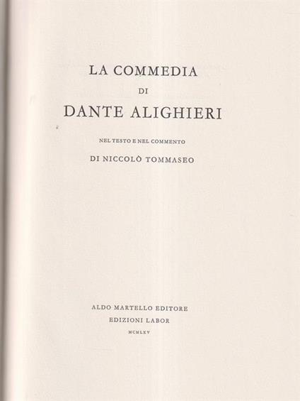 La divina commedia - Inferno - Dante Alighieri - copertina