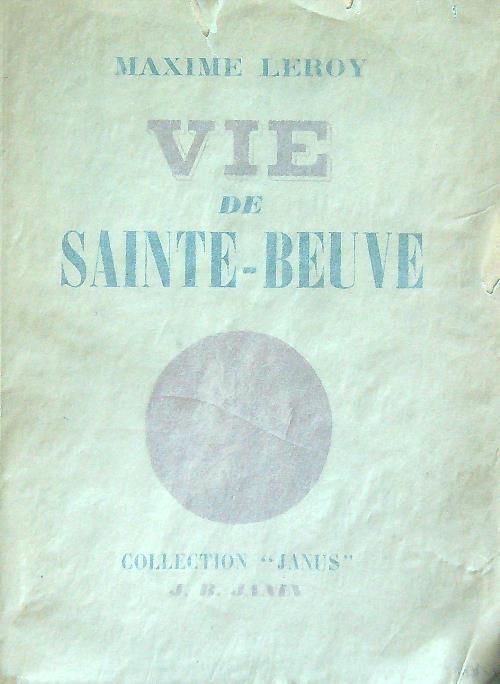 Vie de Sainte-Beuve