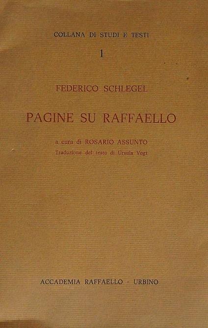 Pagine su Raffaello - Federico Schlegel - copertina