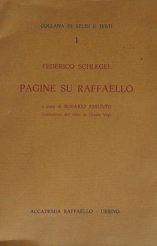 Pagine su Raffaello - Federico Schlegel - copertina